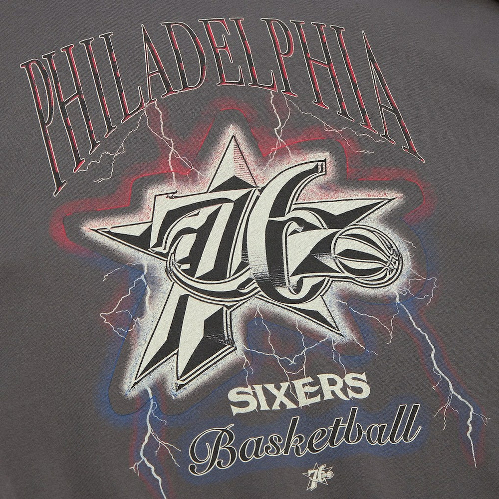 Philadelphia 76ers Women's Hardwood Classics Lightweight Pullover Sweatshirt - Charcoal online