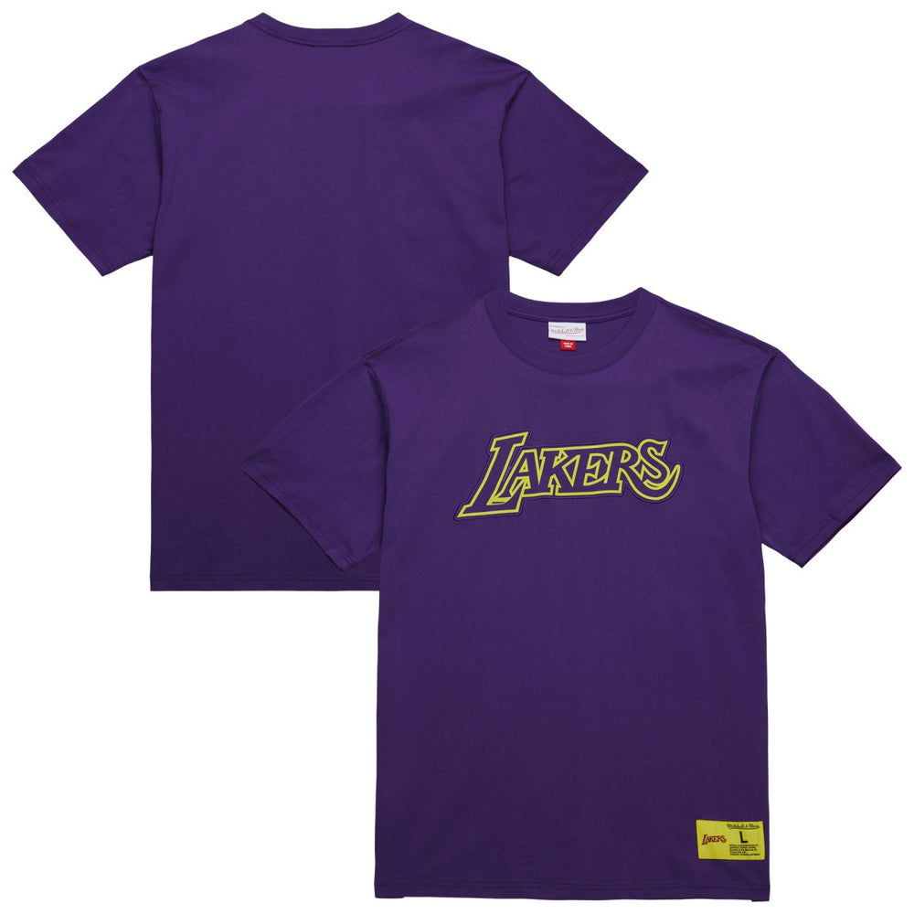 Los Angeles Lakers Hardwood Classics Neon Nights Premium T-Shirt - Purple shop