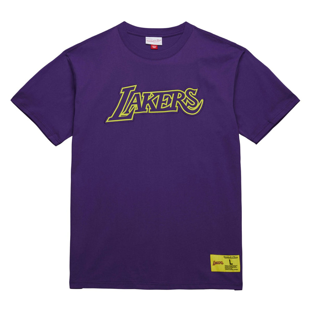 Los Angeles Lakers Hardwood Classics Neon Nights Premium T-Shirt - Purple shop