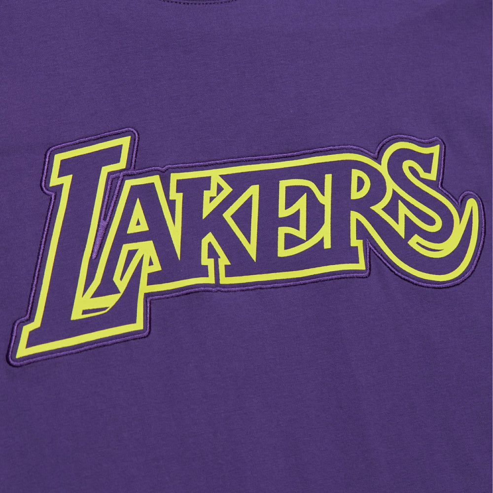 Los Angeles Lakers Hardwood Classics Neon Nights Premium T-Shirt - Purple shop