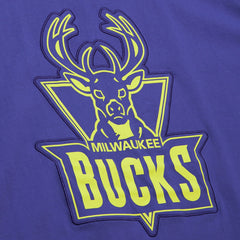 Milwaukee Bucks Hardwood Classics Neon Nights Premium T-Shirt - Purple cheap