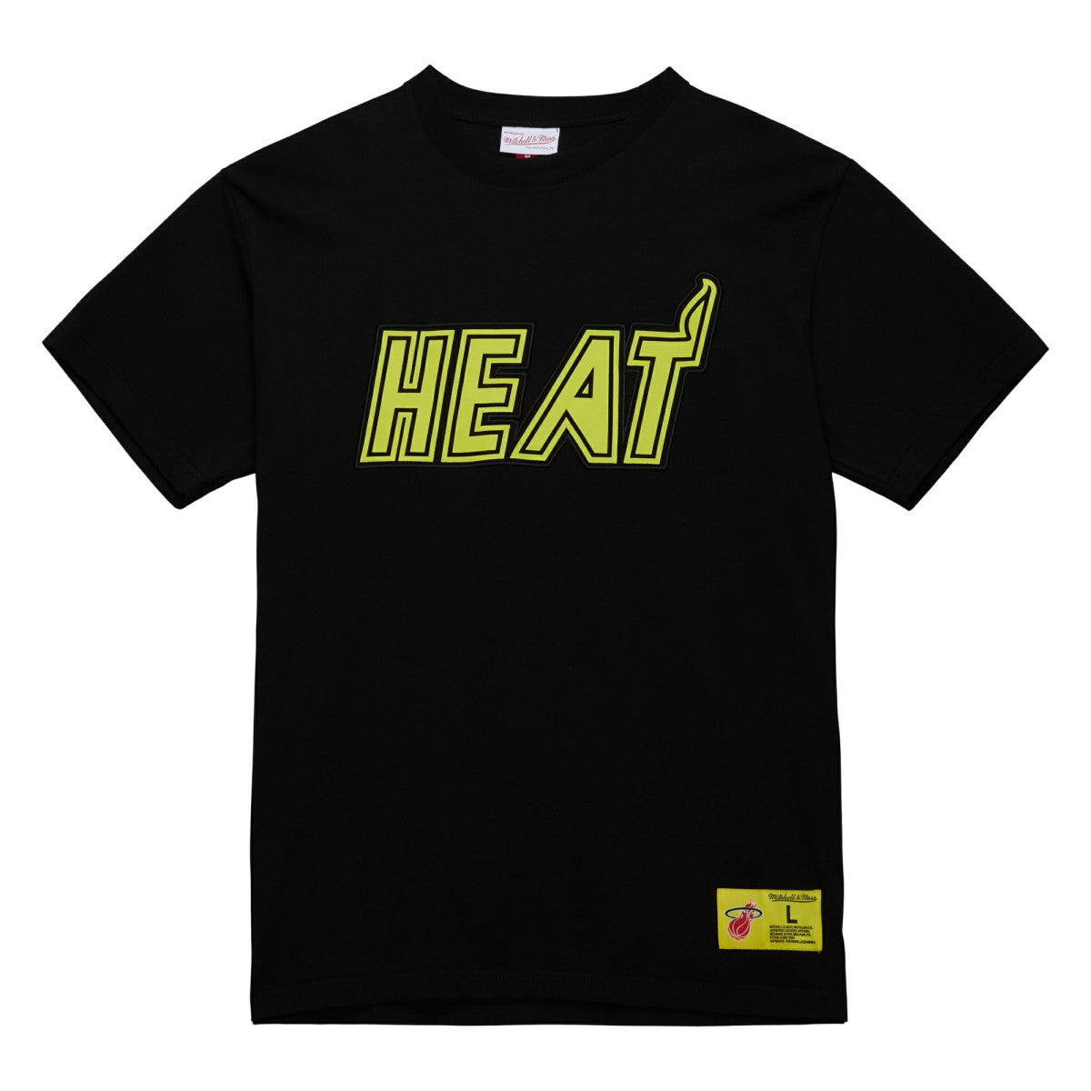 Miami Heat Hardwood Classics Neon Nights Premium T-Shirt - Black for sale