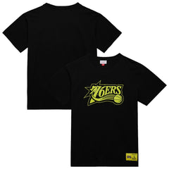 Philadelphia 76ers Hardwood Classics Neon Nights Premium T-Shirt - Black on sale