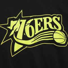Philadelphia 76ers Hardwood Classics Neon Nights Premium T-Shirt - Black on sale