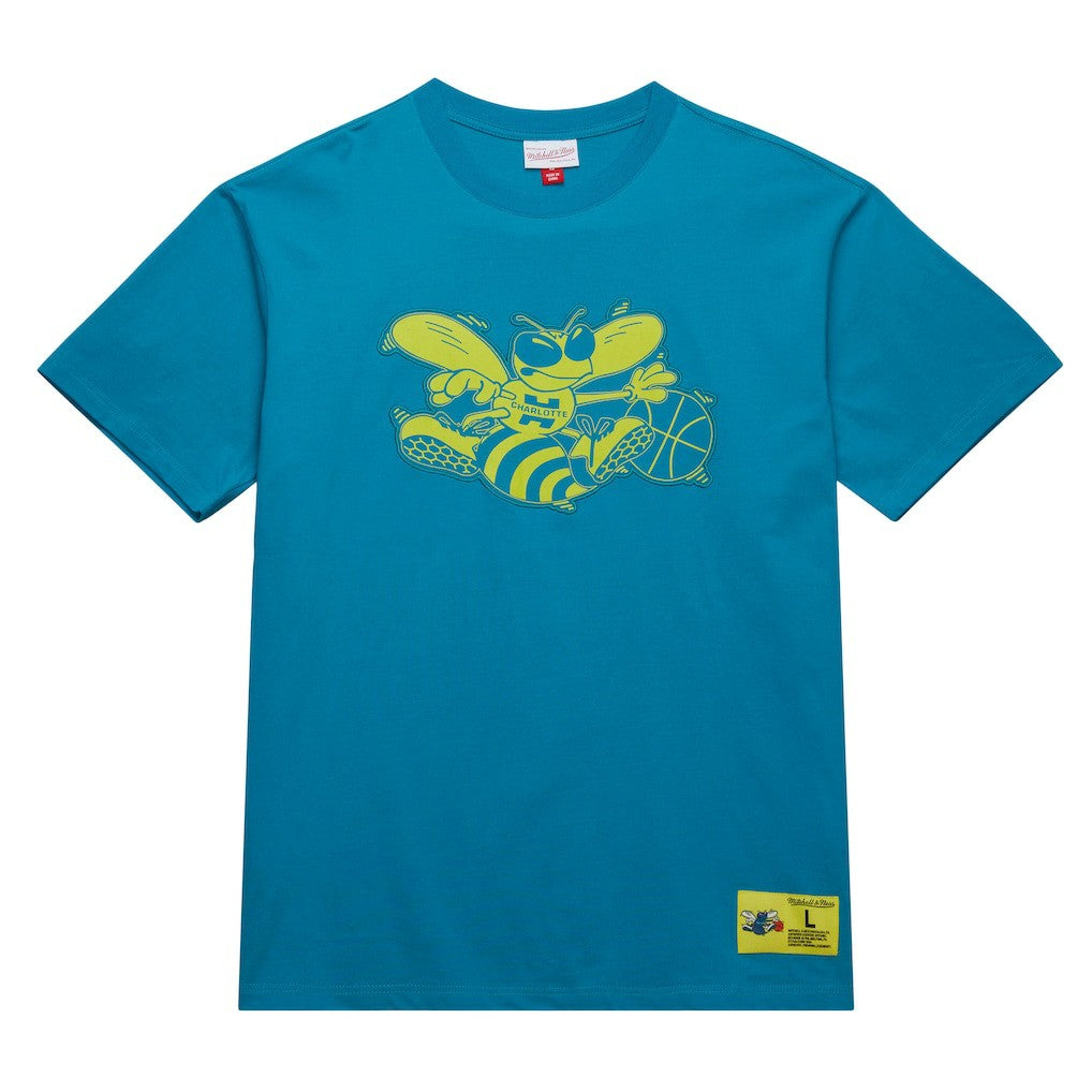 Charlotte Hornets Hardwood Classics Neon Nights Premium T-Shirt - Teal online