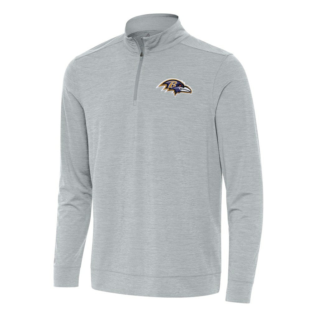 Baltimore Ravens Antigua Bright Quarter-Zip Top - Heather Gray on sale