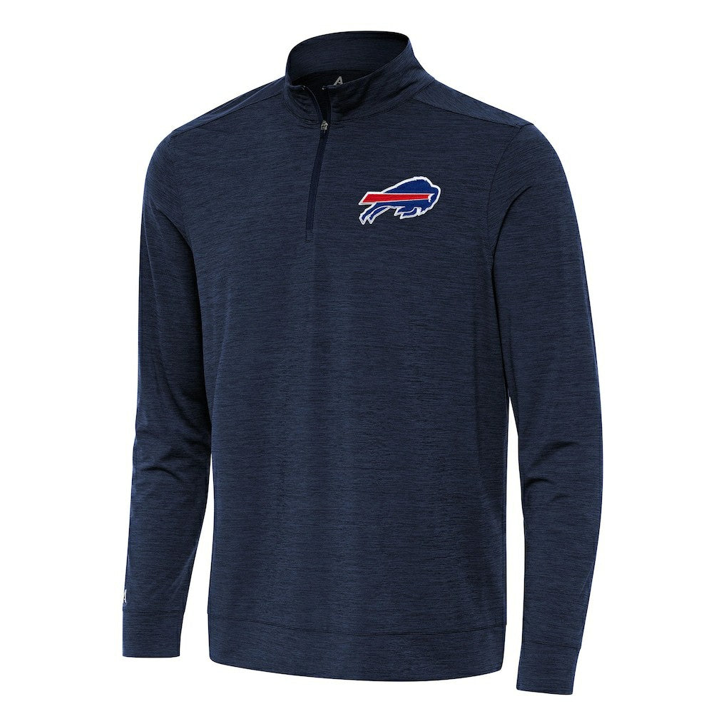 Buffalo Bills Antigua Bright Quarter-Zip Top - Heather Navy for sale