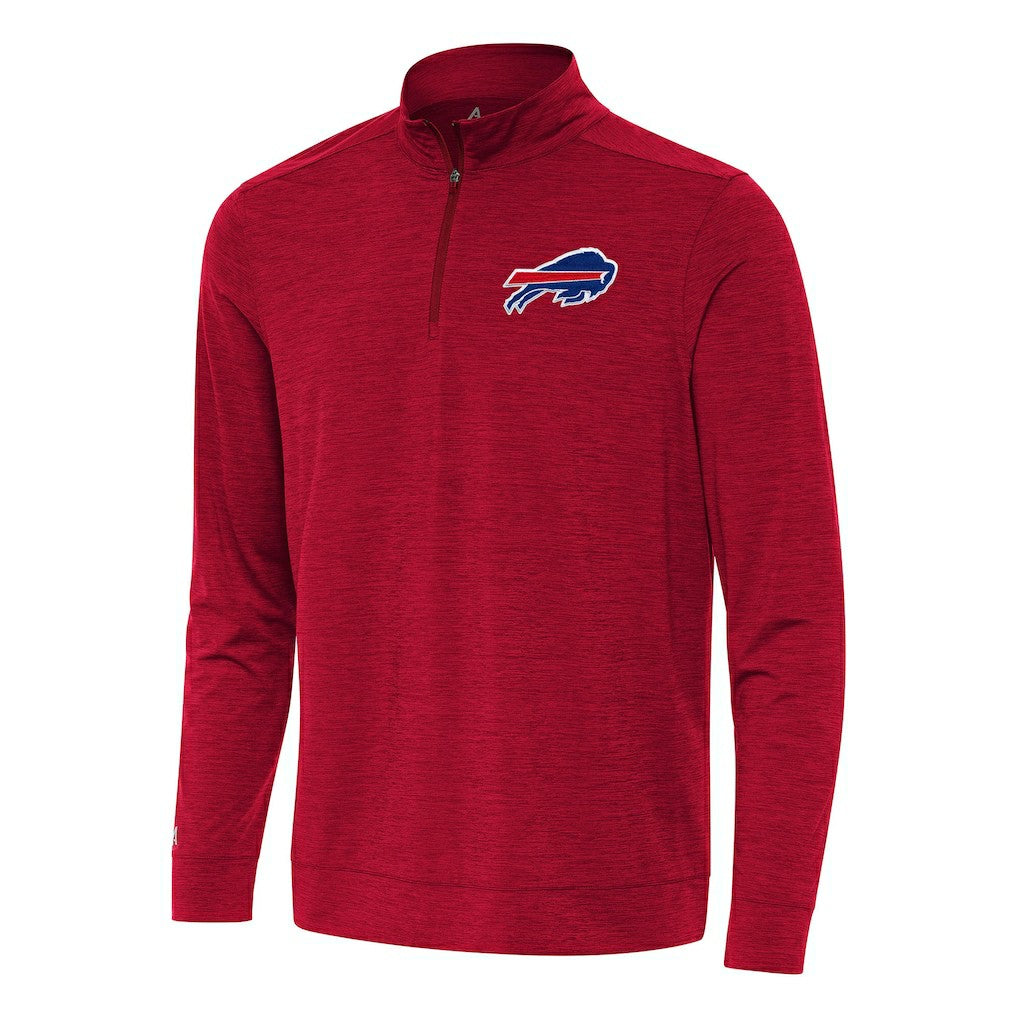 Buffalo Bills Antigua Bright Quarter-Zip Top - Heather Red for sale