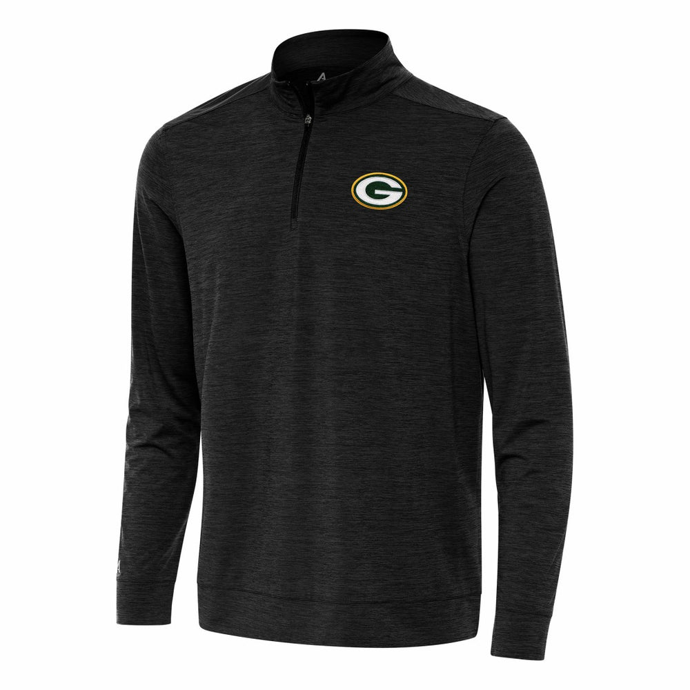 Green Bay Packers Antigua Bright Quarter-Zip Top - Heather Black cheap