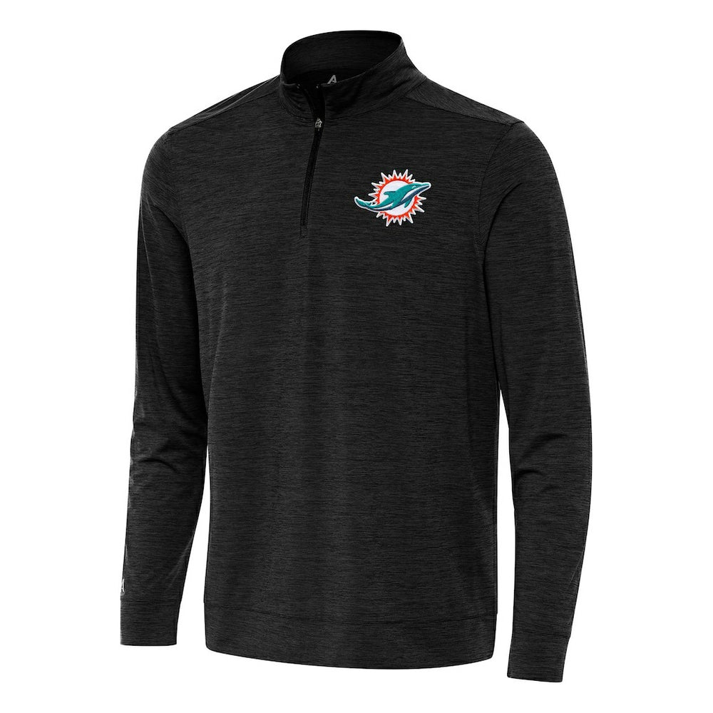 Miami Dolphins Antigua Bright Quarter-Zip Top - Heather Black discount