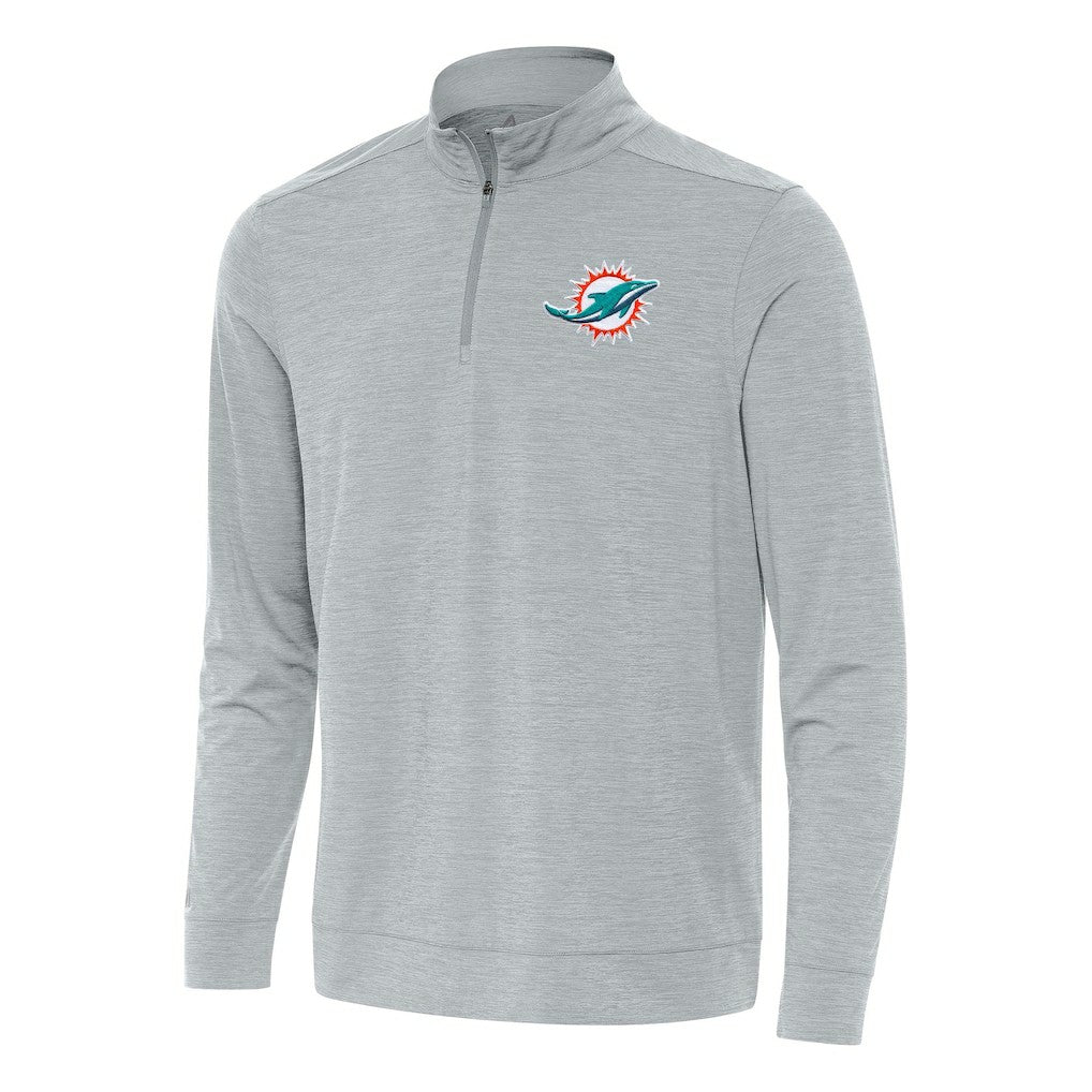 Miami Dolphins Antigua Bright Quarter-Zip Top - Heather Gray online
