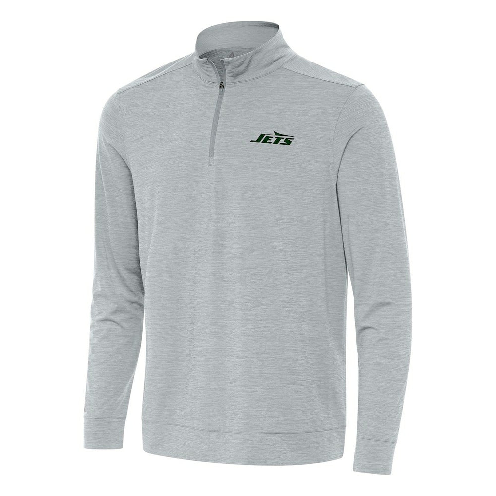 New York Jets Antigua Bright Quarter-Zip Top - Heather Gray outlet