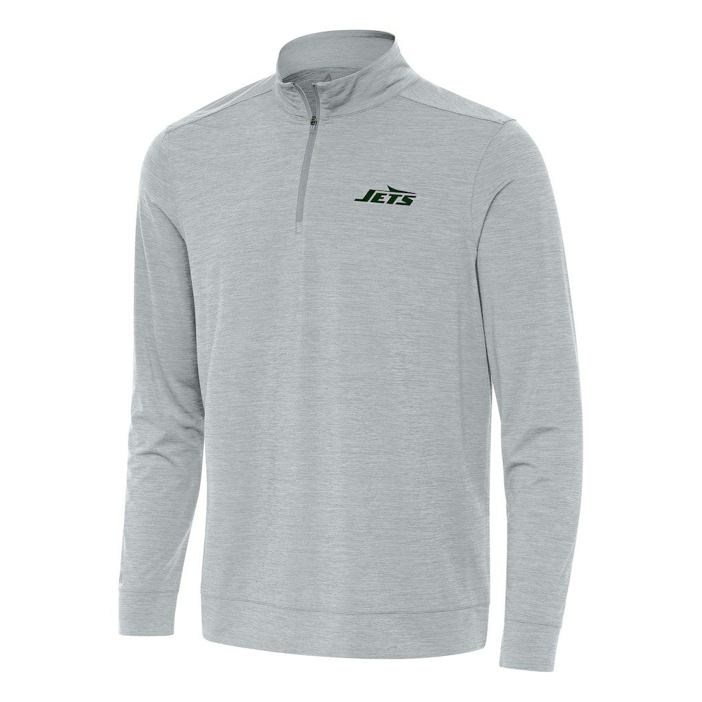 New York Jets Antigua Bright Quarter-Zip Top - Heather Gray outlet