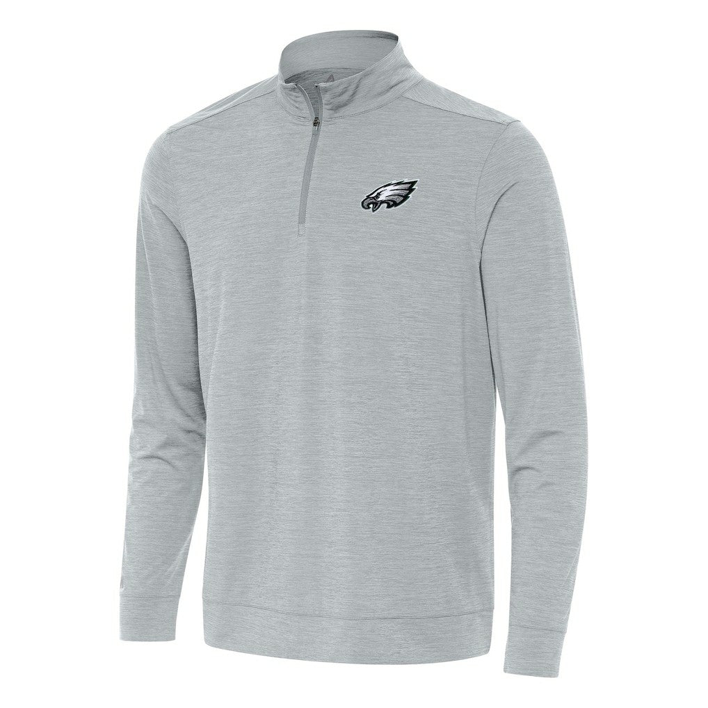 Philadelphia Eagles Antigua Bright Quarter-Zip Top - Heather Gray for sale