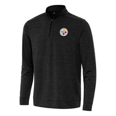 Pittsburgh Steelers Antigua Bright Quarter-Zip Top - Heather Black for sale