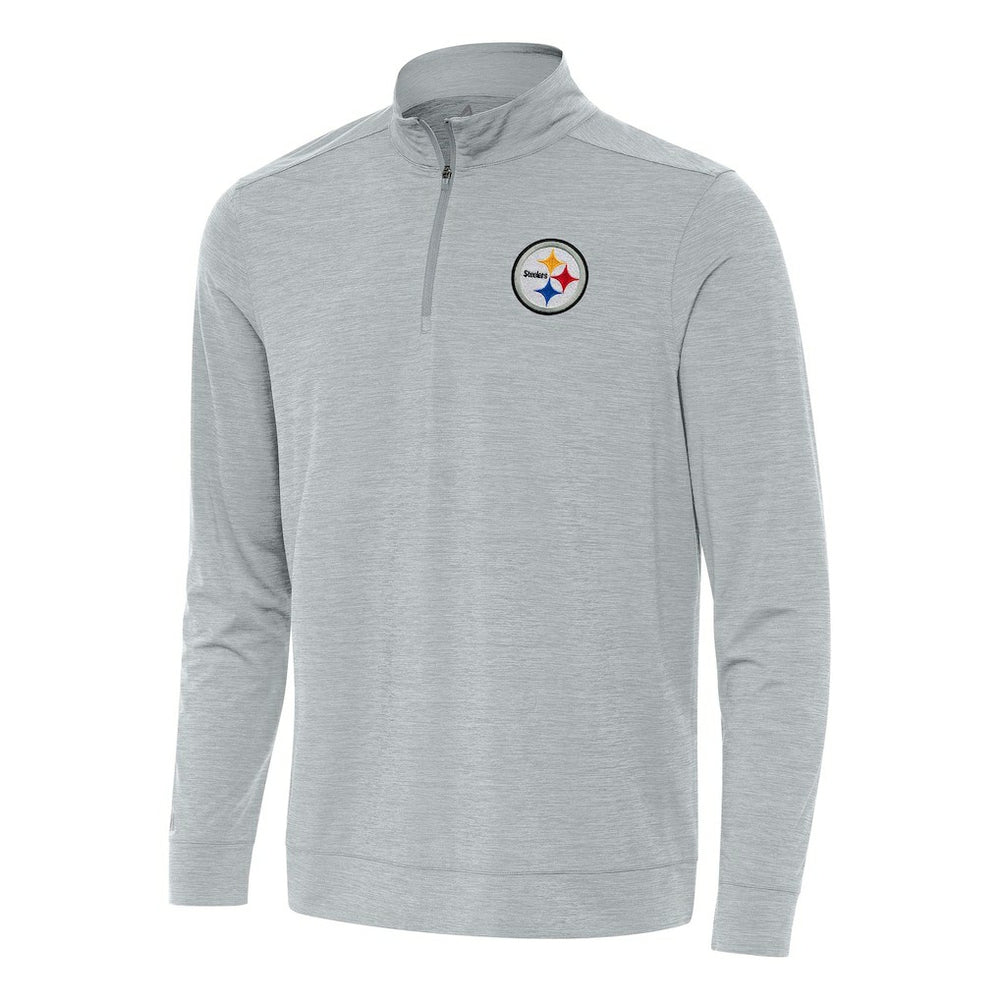 Pittsburgh Steelers Antigua Bright Quarter-Zip Top - Heather Gray discount