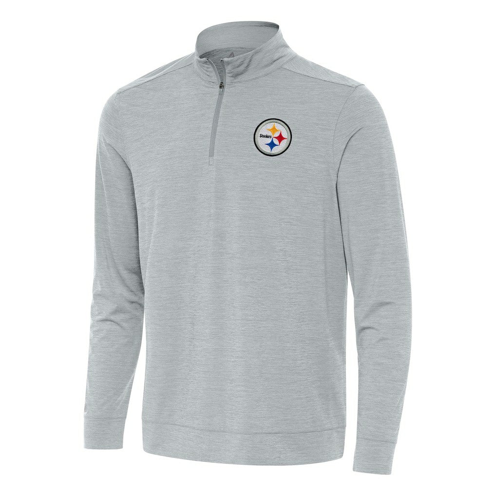 Pittsburgh Steelers Antigua Bright Quarter-Zip Top - Heather Gray discount
