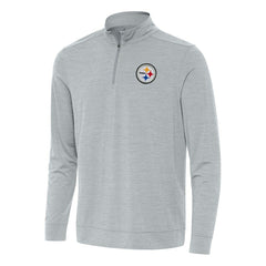 Pittsburgh Steelers Antigua Bright Quarter-Zip Top - Heather Gray discount