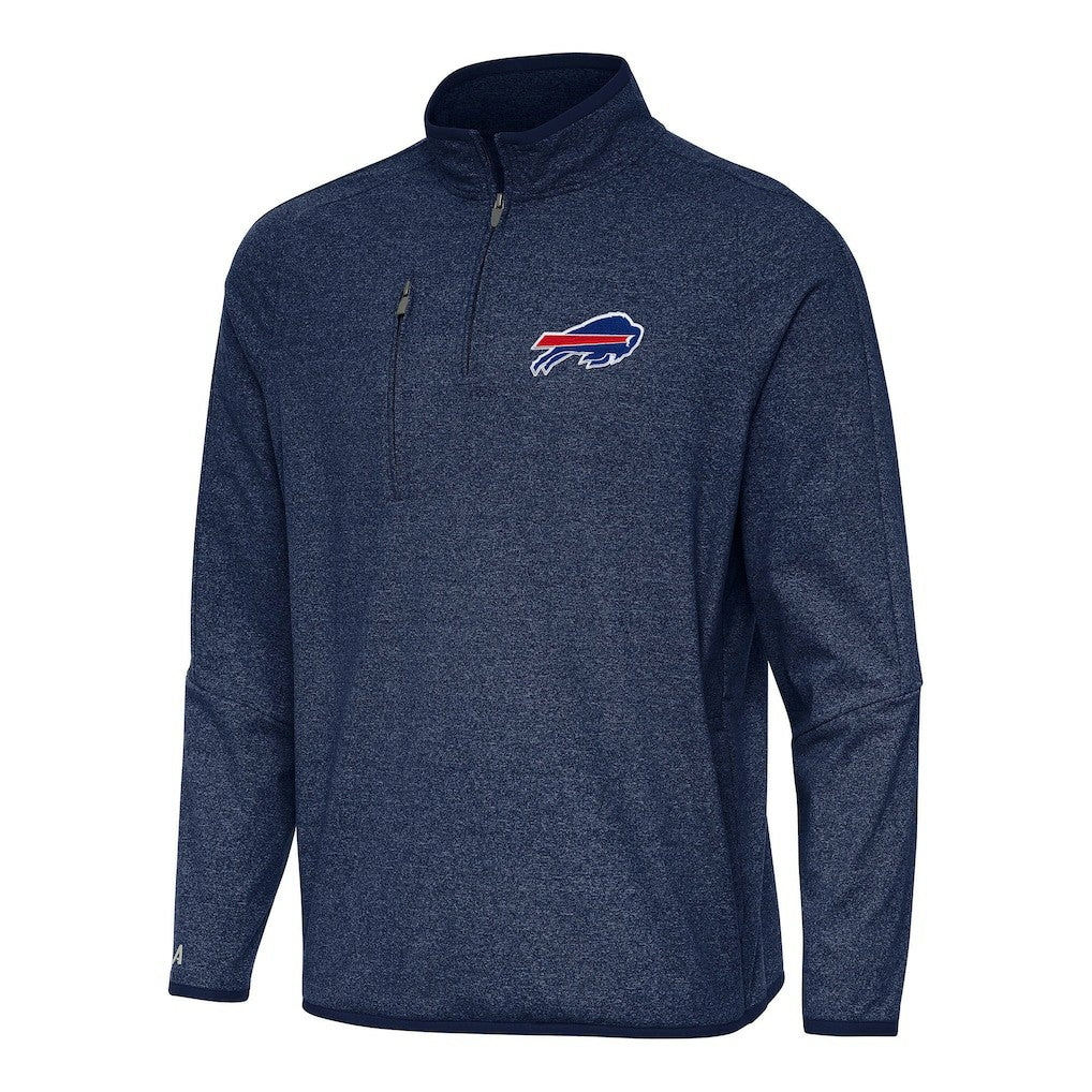 Buffalo Bills Antigua Certain Tri-Blend Quarter-Zip Top - Heather Navy for sale