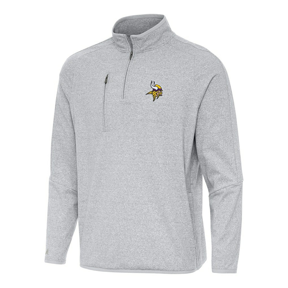 Minnesota Vikings Antigua Certain Tri-Blend Quarter-Zip Top - Heather Gray on sale