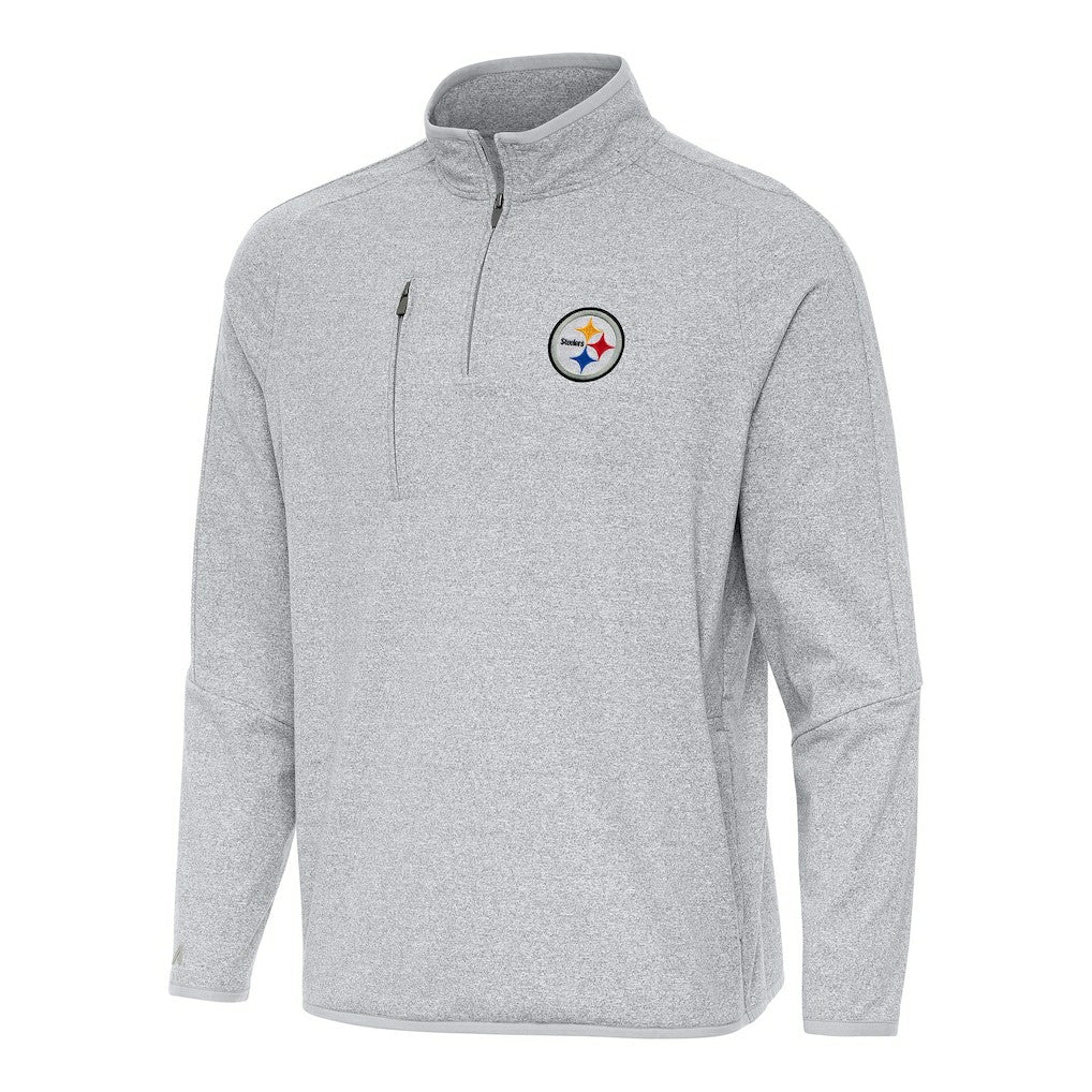 Pittsburgh Steelers Antigua Certain Tri-Blend Quarter-Zip Top - Heather Gray discount