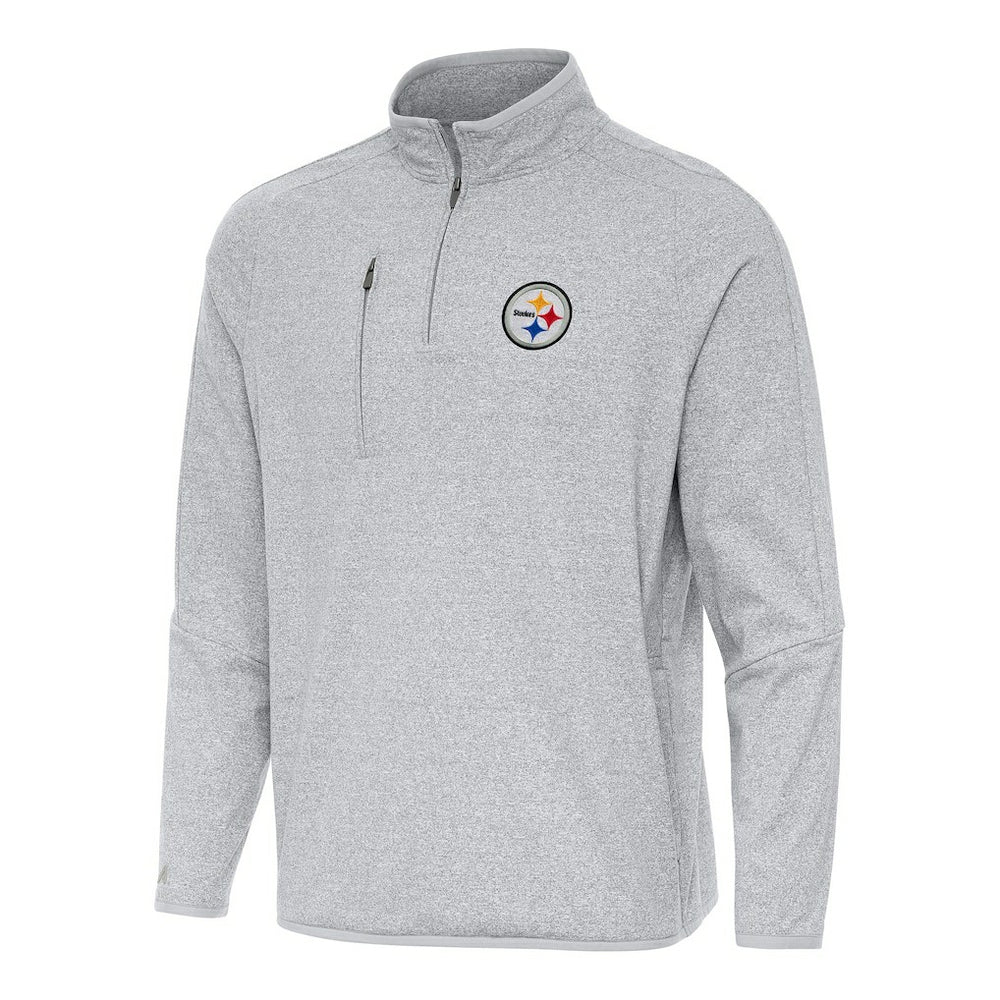 Pittsburgh Steelers Antigua Certain Tri-Blend Quarter-Zip Top - Heather Gray discount