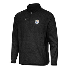 Pittsburgh Steelers Antigua Certain Tri-Blend Quarter-Zip Top - Heather Black discount