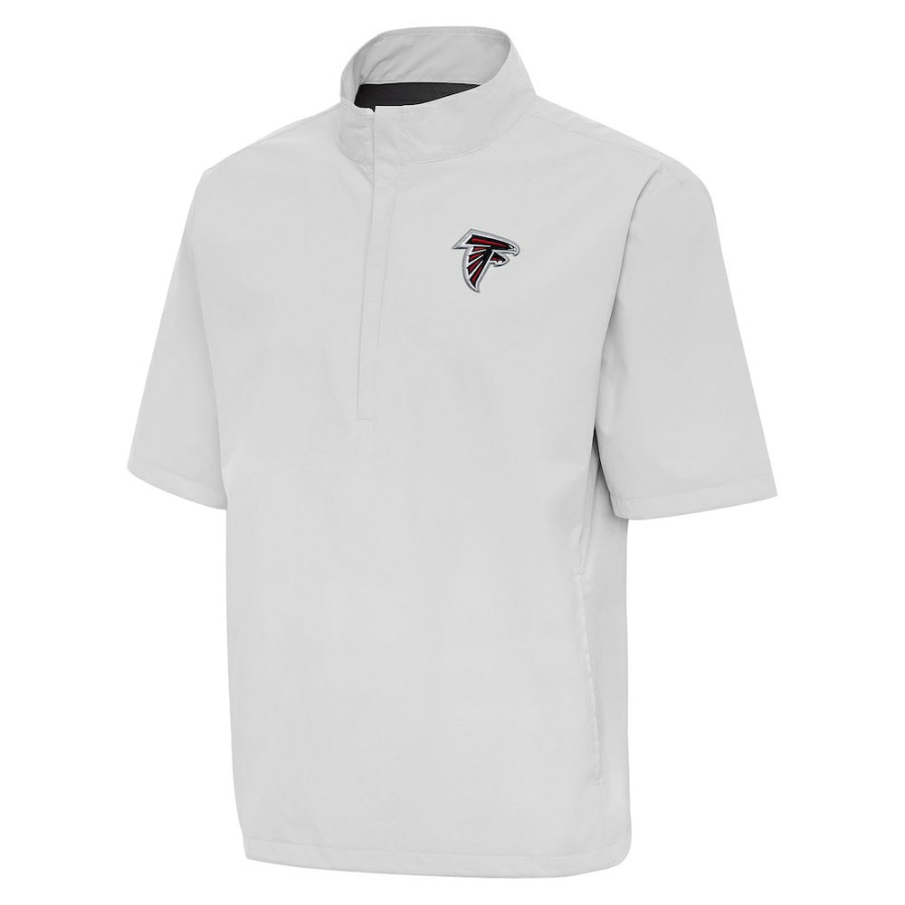 Atlanta Falcons Antigua Brisk Short Sleeve Quarter-Zip Windshirt - Heather Gray discount
