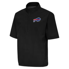 Buffalo Bills Antigua Brisk Short Sleeve Quarter-Zip Windshirt - Black on sale