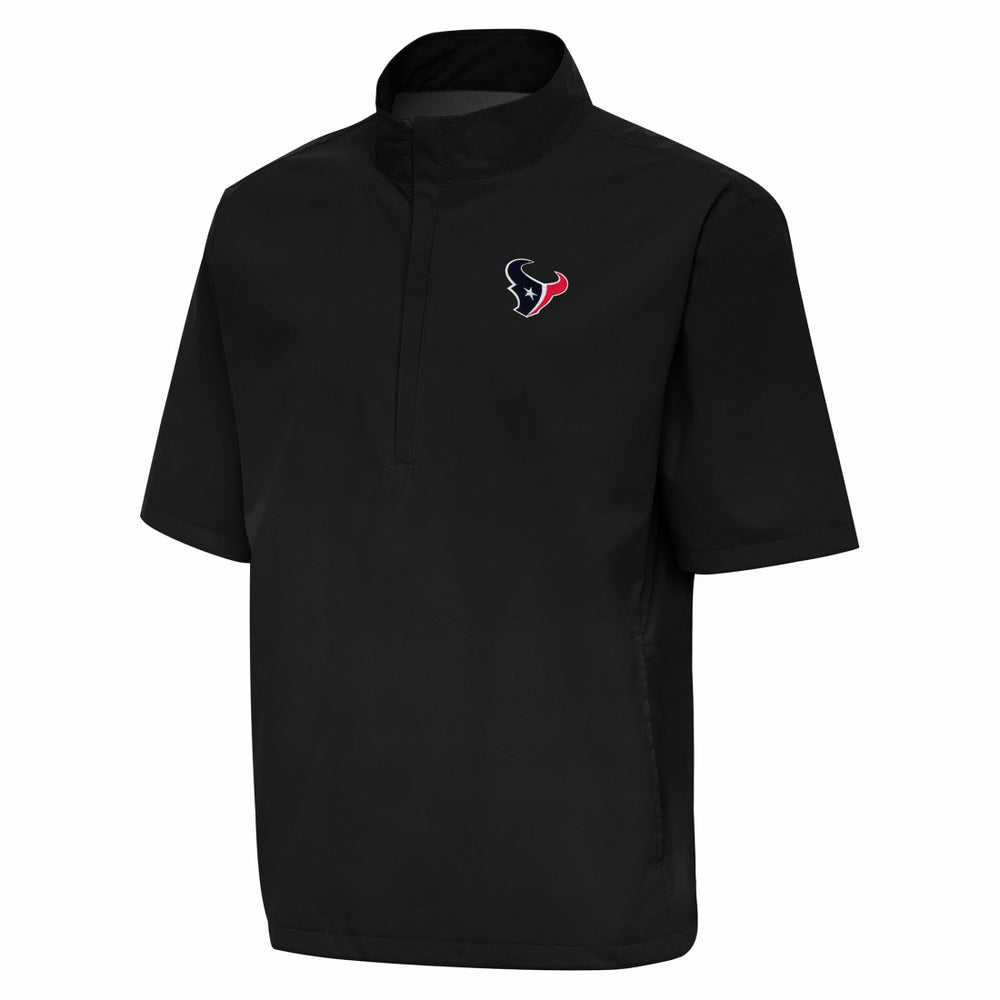 Houston Texans Antigua Brisk Short Sleeve Quarter-Zip Windshirt - Black discount