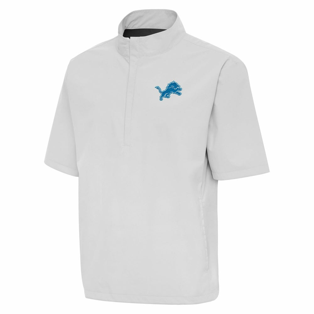 Detroit Lions Antigua Brisk Short Sleeve Quarter-Zip Windshirt - Heather Gray sale