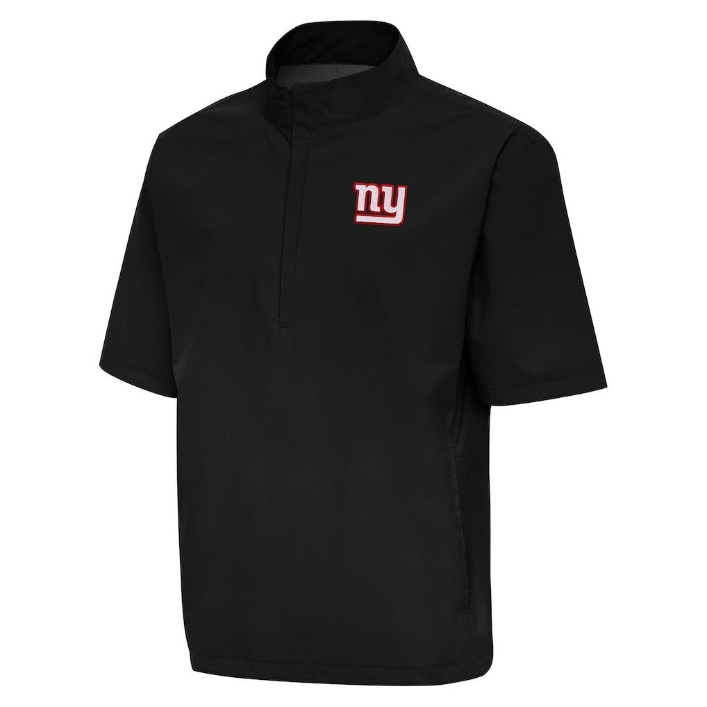 New York Giants Antigua Brisk Short Sleeve Quarter-Zip Windshirt - Black outlet