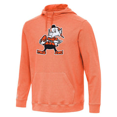 Cleveland Browns Antigua Cloud Pullover Hoodie - Heather Orange for sale