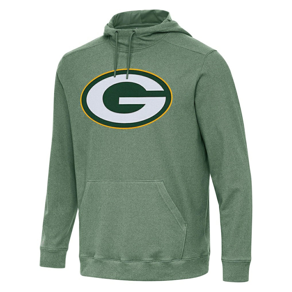 Green Bay Packers Antigua Cloud Pullover Hoodie - Heather Green on sale