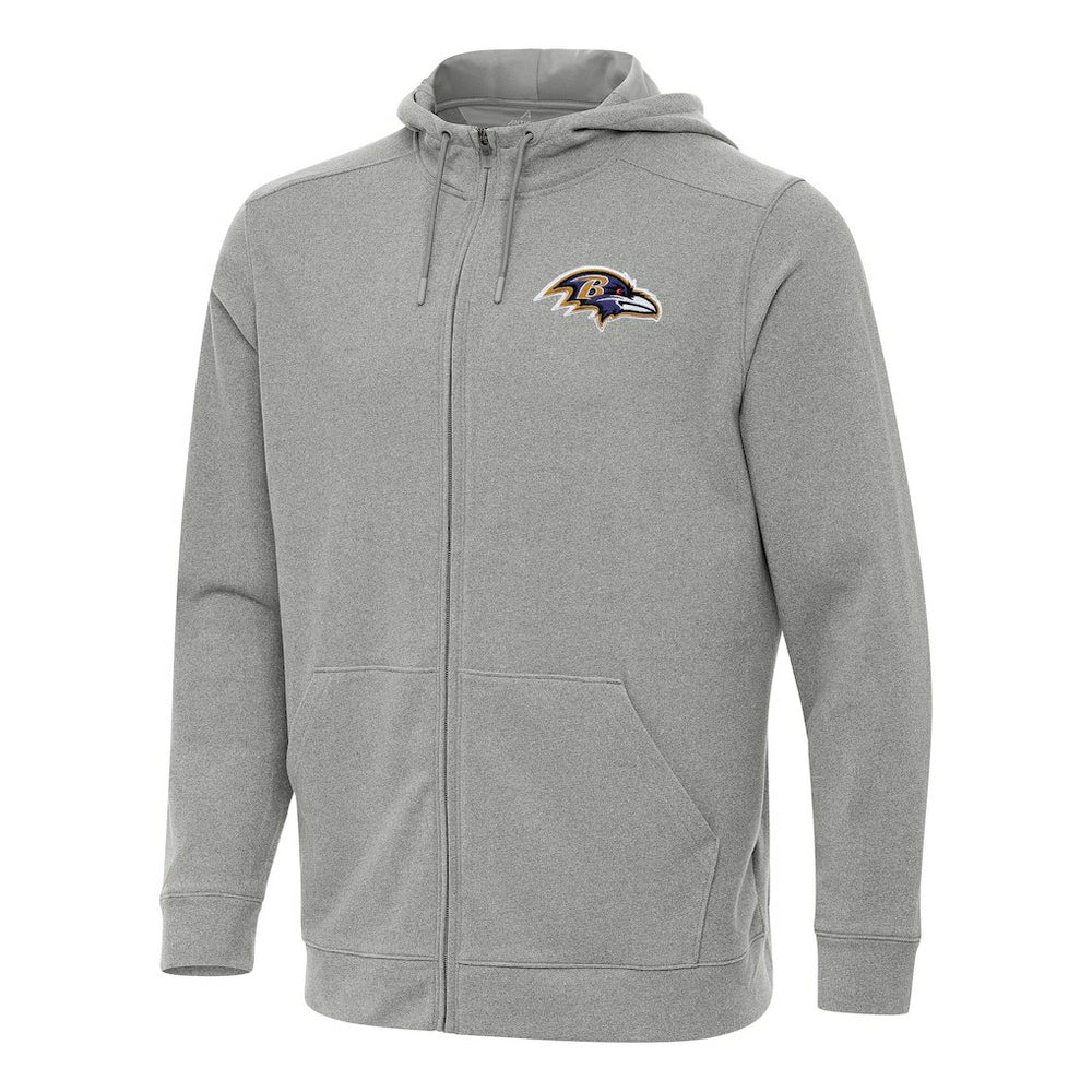 Baltimore Ravens Antigua Effortless Full-Zip Hoodie - Heather Gray discount