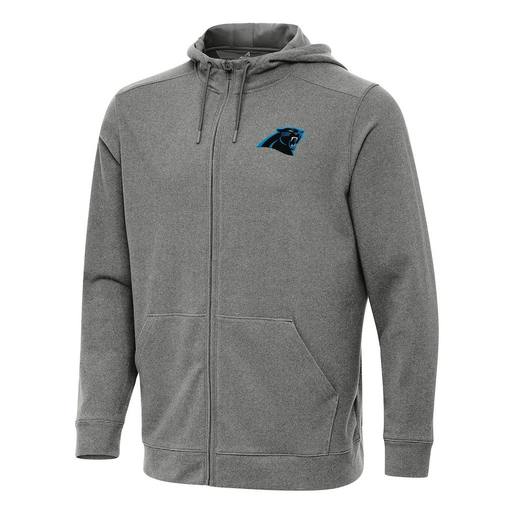 Carolina Panthers Antigua Effortless Full-Zip Hoodie - Heather Black discount