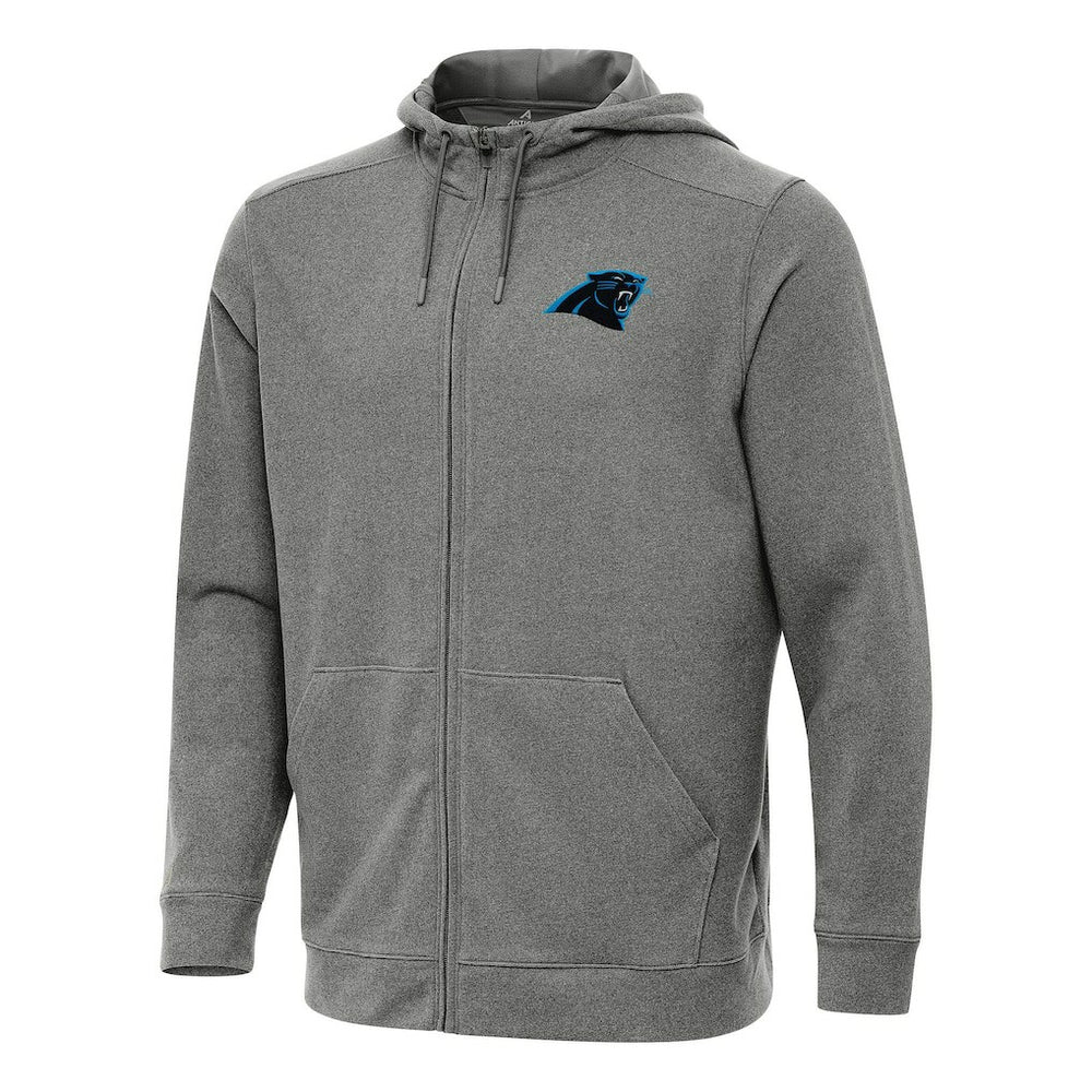 Carolina Panthers Antigua Effortless Full-Zip Hoodie - Heather Black discount