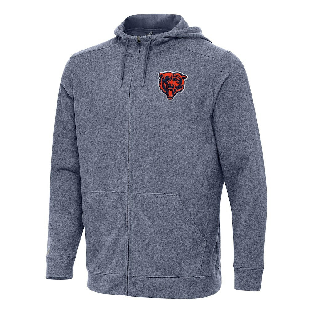 Chicago Bears Antigua Effortless Full-Zip Hoodie - Heather Navy on sale