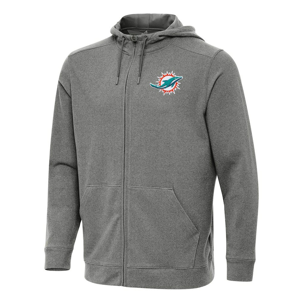 Miami Dolphins Antigua Effortless Full-Zip Hoodie - Heather Black online