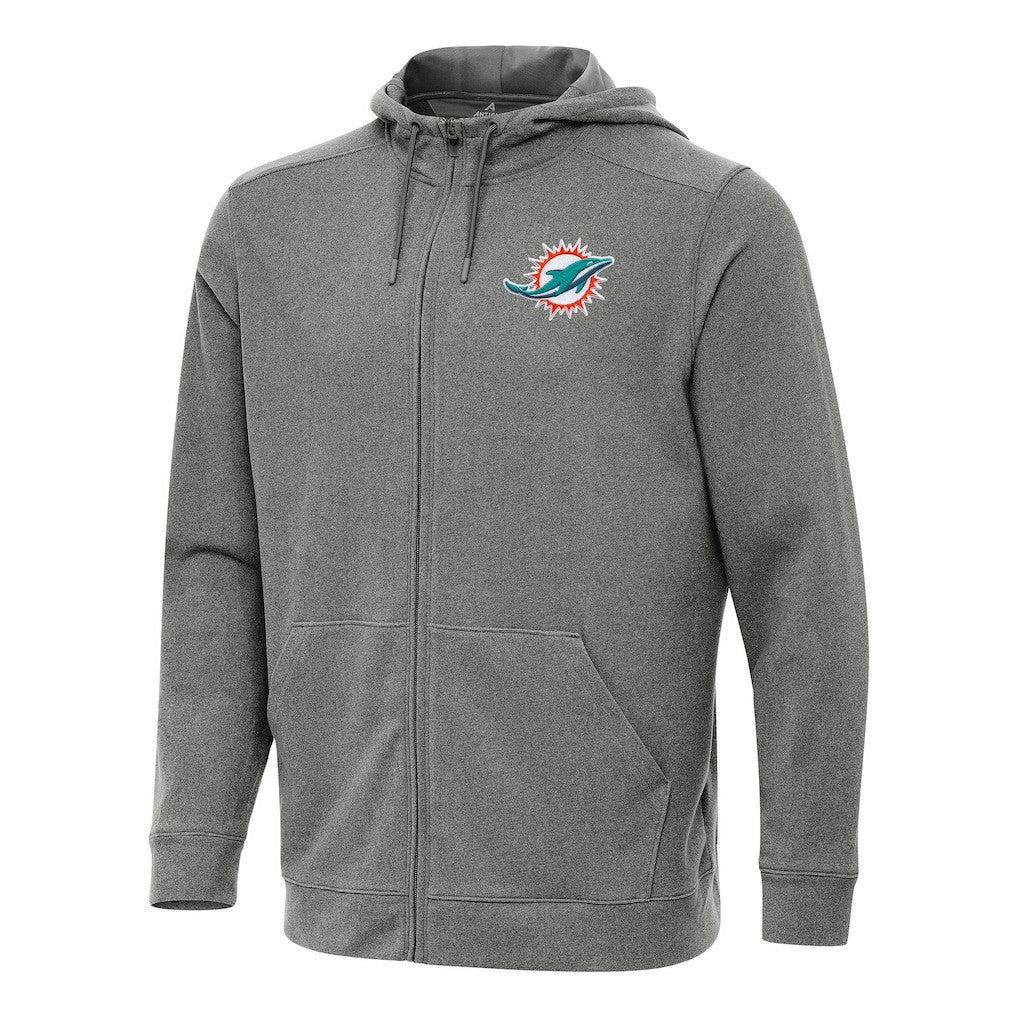 Miami Dolphins Antigua Effortless Full-Zip Hoodie - Heather Black online