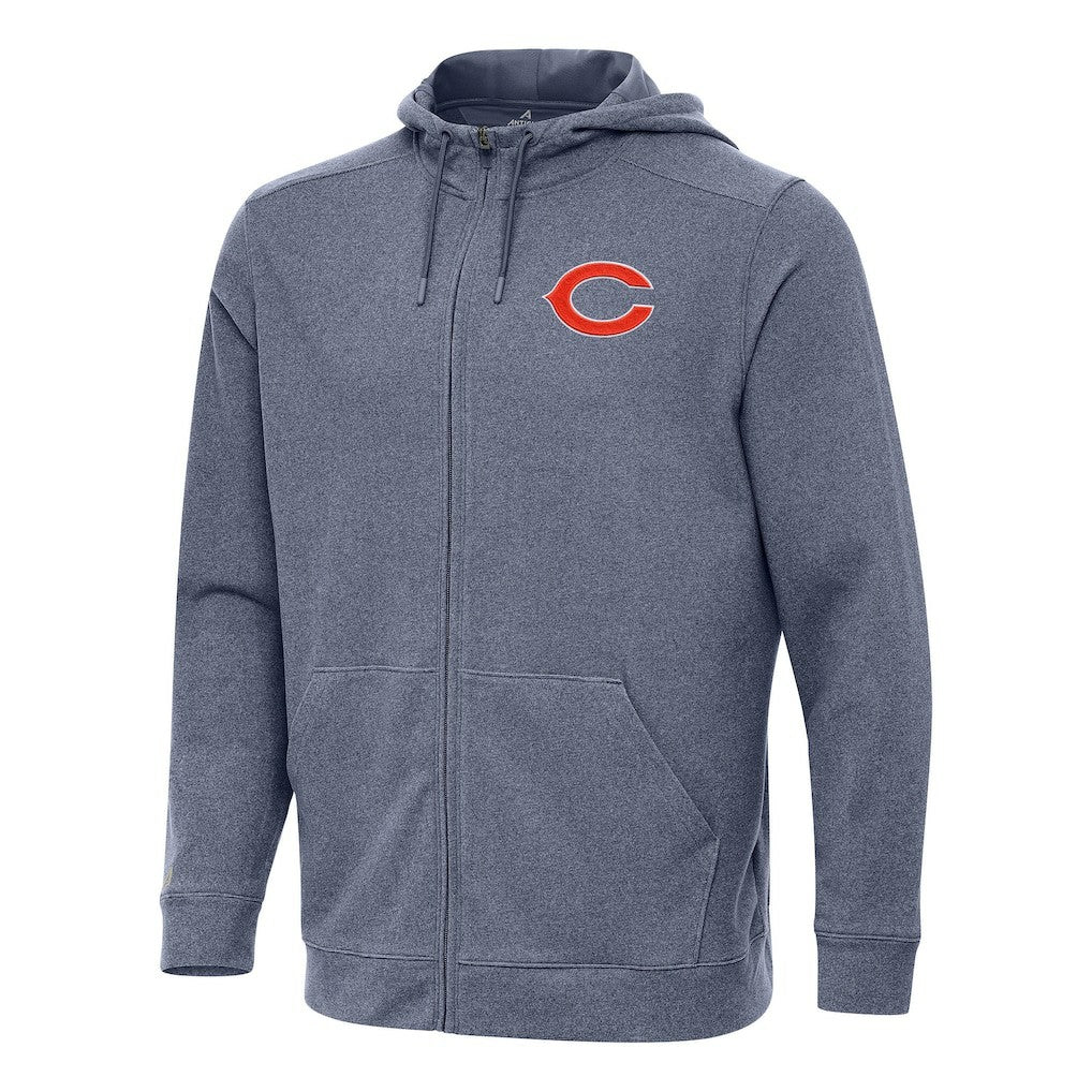 Chicago Bears Antigua Effortless Full-Zip Hoodie - Heather Navy discount