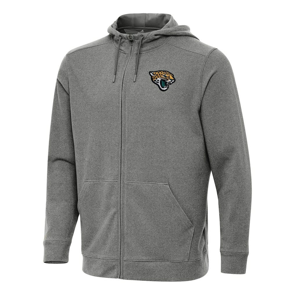 Jacksonville Jaguars Antigua Effortless Full-Zip Hoodie - Heather Black on sale