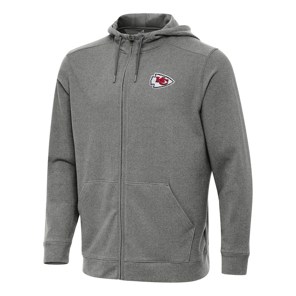 Kansas City Chiefs Antigua Effortless Full-Zip Hoodie - Heather Black outlet