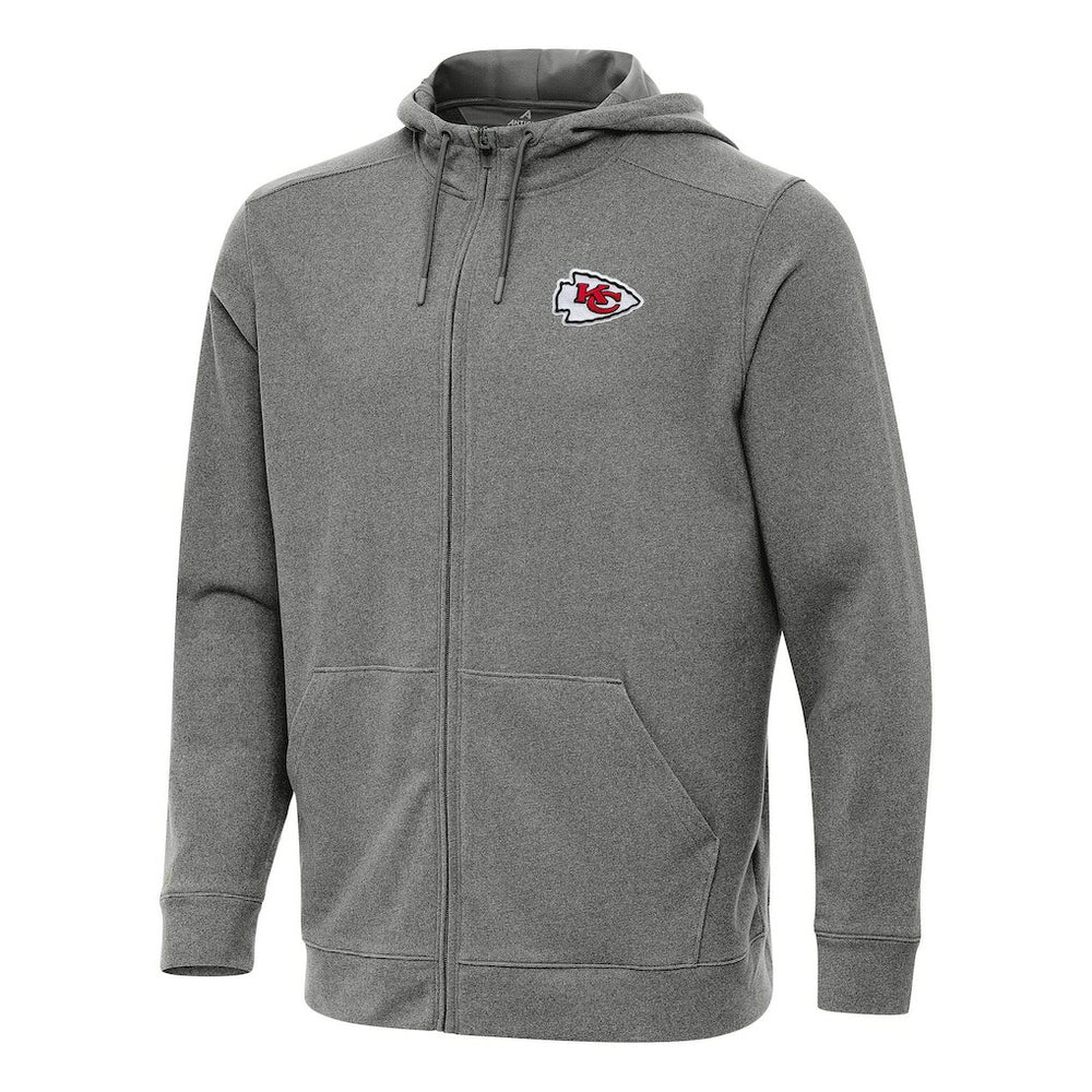 Kansas City Chiefs Antigua Effortless Full-Zip Hoodie - Heather Black outlet