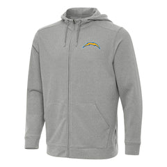 Los Angeles Chargers Antigua Effortless Full-Zip Hoodie - Heather Gray discount