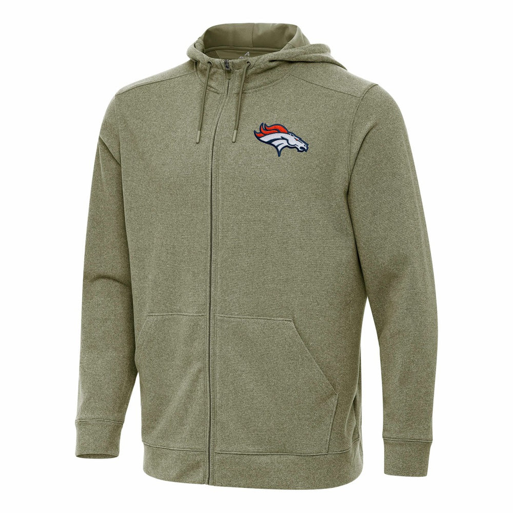 Denver Broncos Antigua Effortless Full-Zip Hoodie - Olive discount