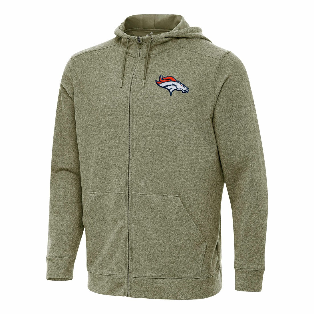Denver Broncos Antigua Effortless Full-Zip Hoodie - Olive discount