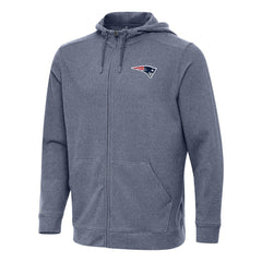 New England Patriots Antigua Effortless Full-Zip Hoodie - Heather Navy cheap