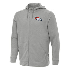 Denver Broncos Antigua Effortless Full-Zip Hoodie - Heather Gray sale