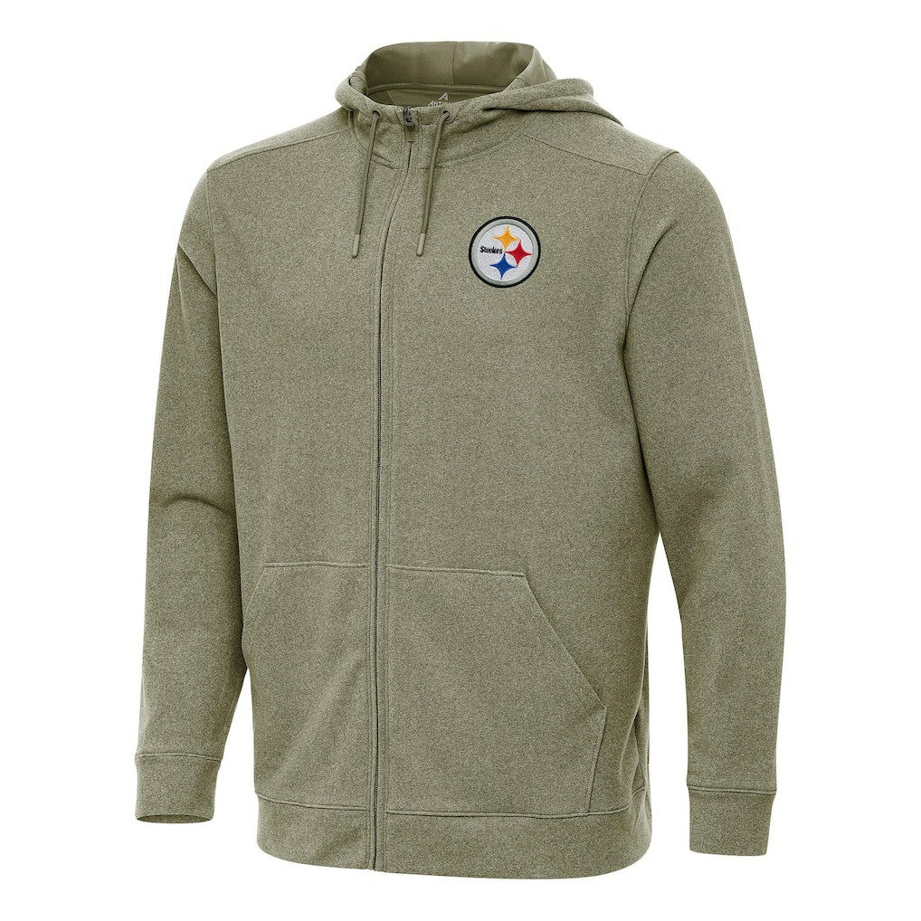 Pittsburgh Steelers Antigua Effortless Full-Zip Hoodie - Olive for sale